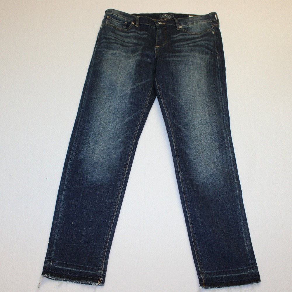 Lucky Brand Skinny Jeans Womens 12/31 Dark Wash Raw Hem Stretch Denim Mid Rise